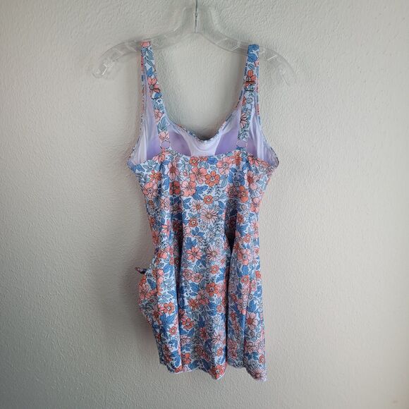 Eomenie NEW Swimsuit Sz L Skirted Dress One Piece Floral Side Tie w TAGS - Picture 14 of 16